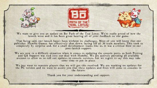 《狐之歌》發行商裁員 開發商稱主機端更新遇到困難